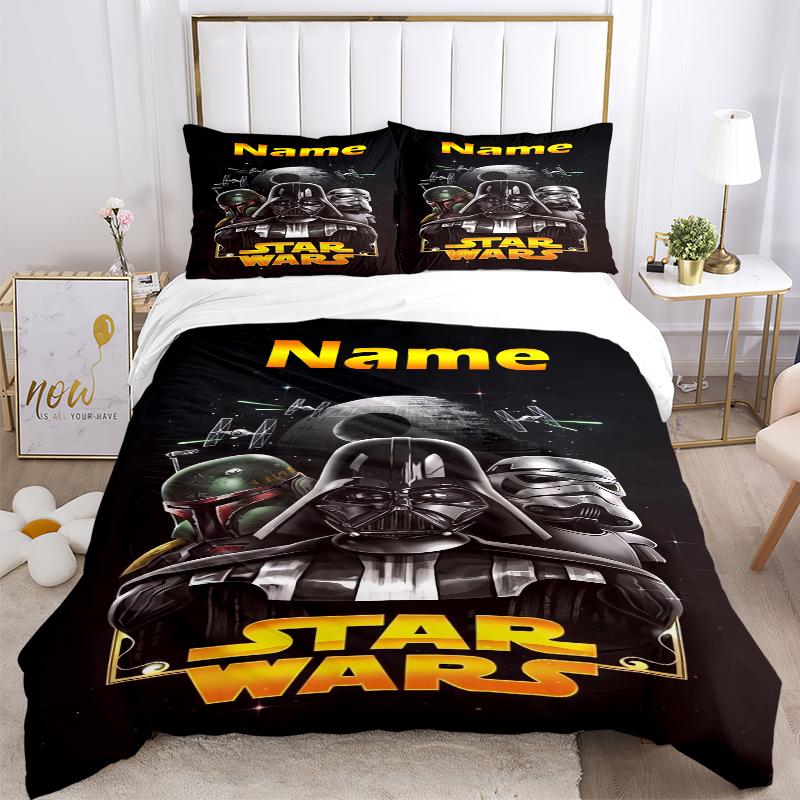 Custom Darth Vader Bedding 3 Piece Set HD Print Duvet Cover Pillowcases for Teens Adult Bedroom Decoration