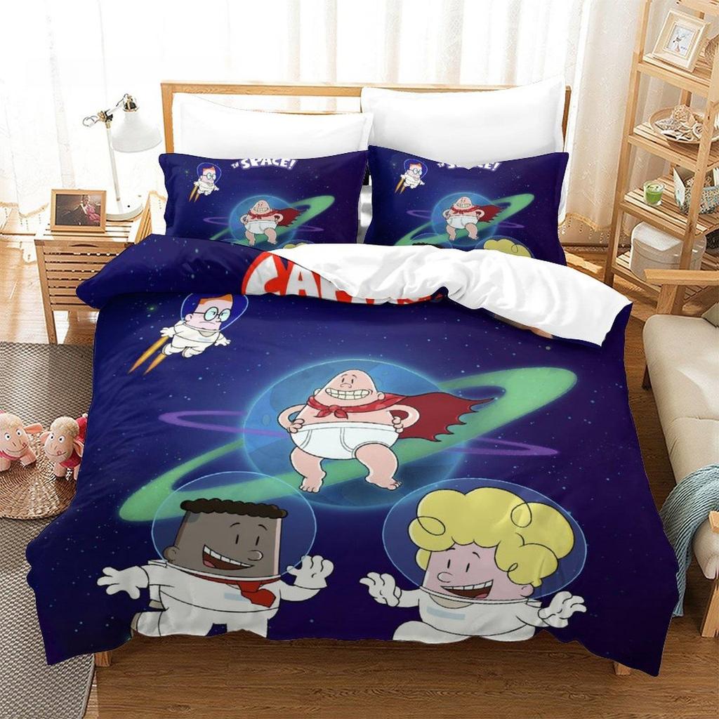 Fashion Cartoon Kawaii Captain Underpants Bedding Set Single Twin Full Queen King Size Bed Set Adult Kid Bedroom Duvetcover Sets