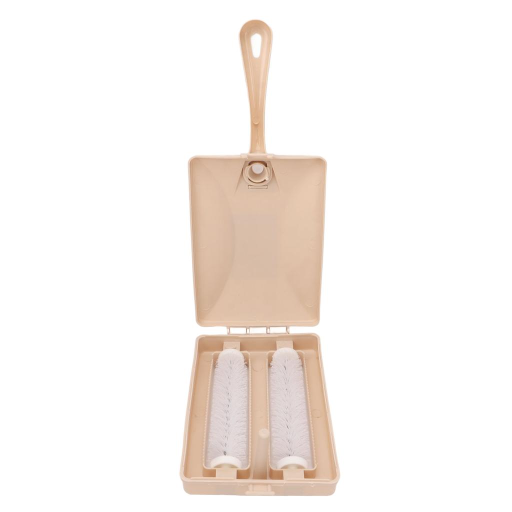 Carpet Debris Sweeper Brush Double Roller Handheld Dust Cleansing Brush for Bed Clothes Desktop