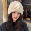Real Rex Rabbit Hair Hat Women's Thickened Hair Hat Fur Cold and Warm Ear Protection Plush Knitted Hat Autumn and Winter Baotou Hat
