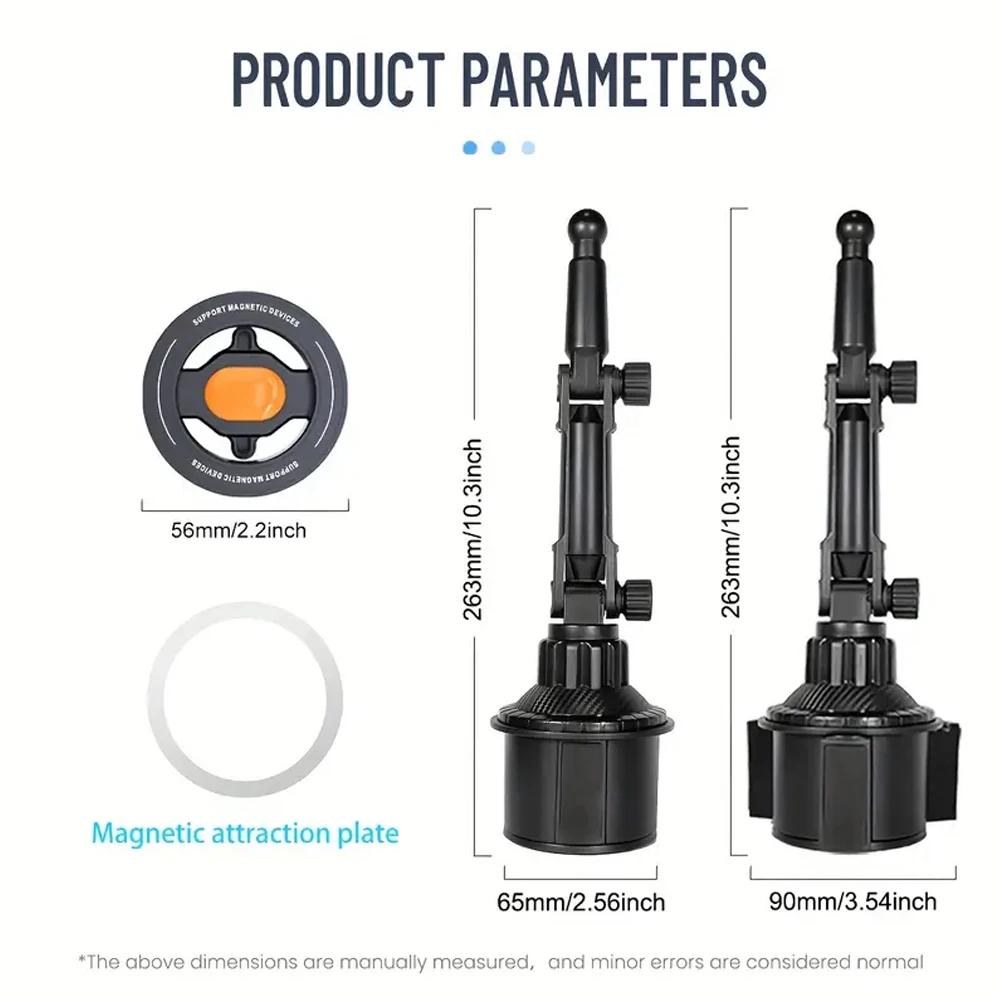 Magnetic Car Phone Holder Water Cup Install 360° Rotation for iPhone 16 15 14 13 12 Samsung Xiaomi