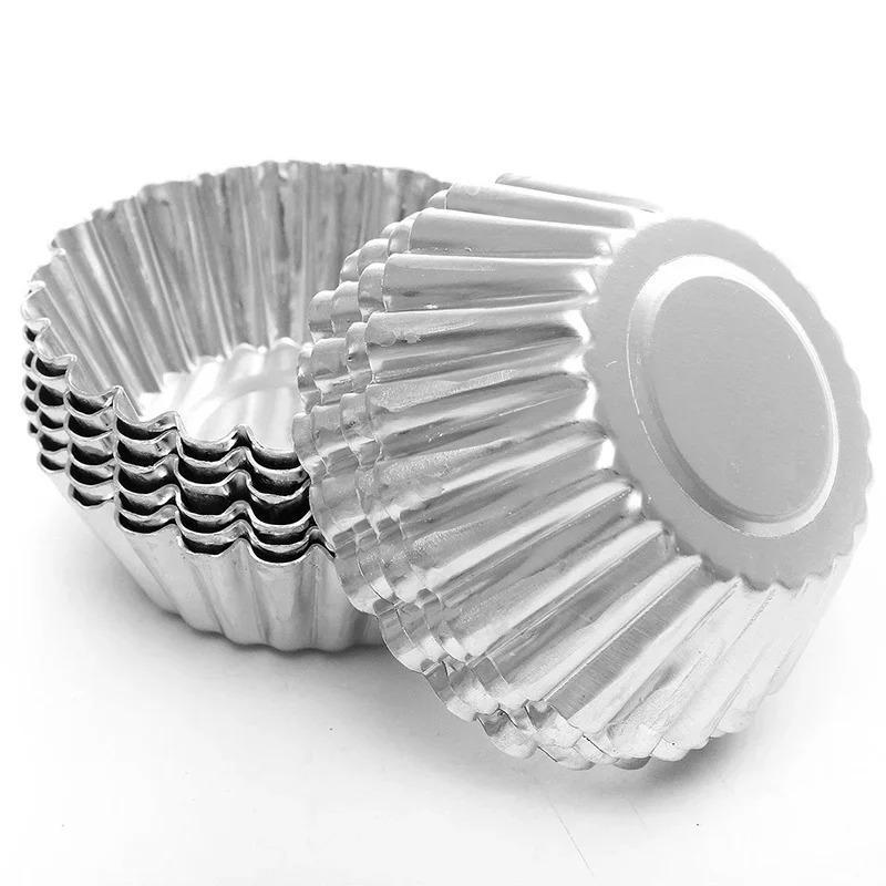 10Pcs 7cm Aluminium Alloy Cake Eggs Tart Mold Kitchen Pastry Baking Tools Cake Molds Bakery Accessories