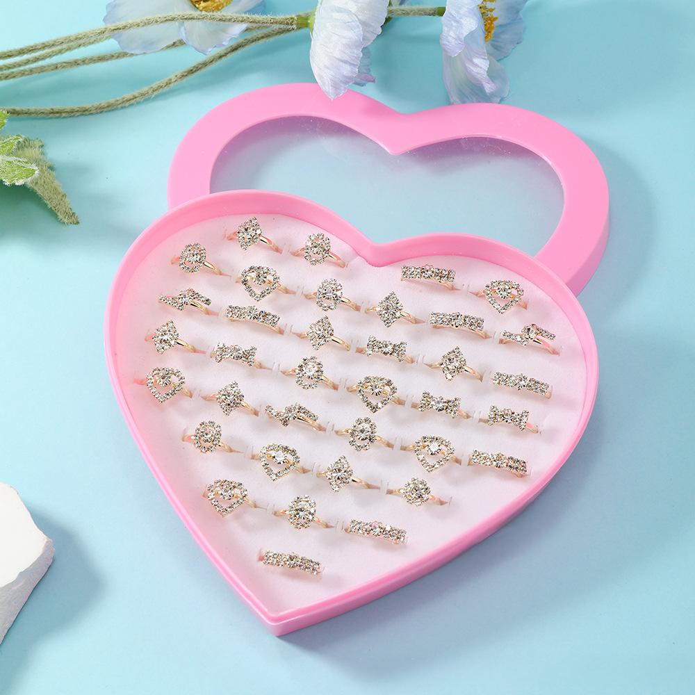 36 Buc inel de desene animate pentru copii Inel Prințesă Fete Clip de prindere drăguț decor de mână (cu cutie)