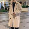 2025 Men's American & British Style Mid-Length Trench Coat with Lapel for Spring & Autumn.