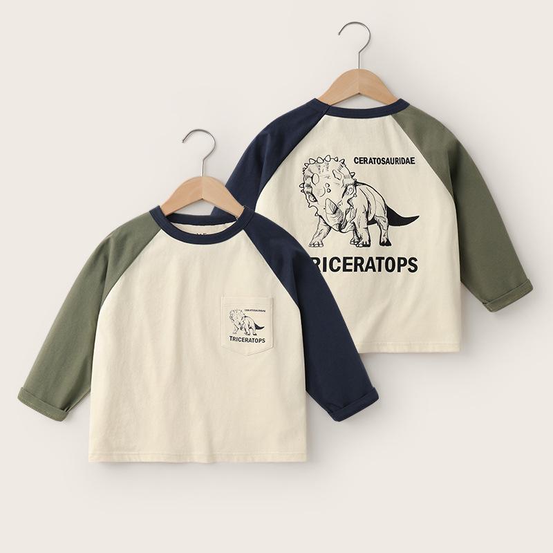 

Правая Европа 5A Мальчиковая антибактериальная футболка с длинным рукавом из чистого хлопка - Дышащая и удобная для весны/осени 120cm