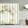 Rose Plum Blossom Flowers Print Waterproof Shower Curtain Washable Fabric Bath Curtain Home Bathroom Curtains With 12 Hooks