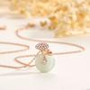 Apricot Leaf Safety Buckle Necklace Women's New Chinese Retro Premium Niche Design Pendant