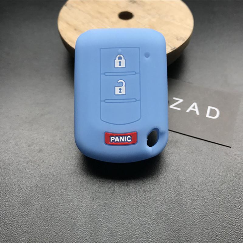 ZAD 3button key silicone rubber car key case cover set for Mitsubishi Mirage asx lancer 10 outlander colt LANCER Grandis Pajero