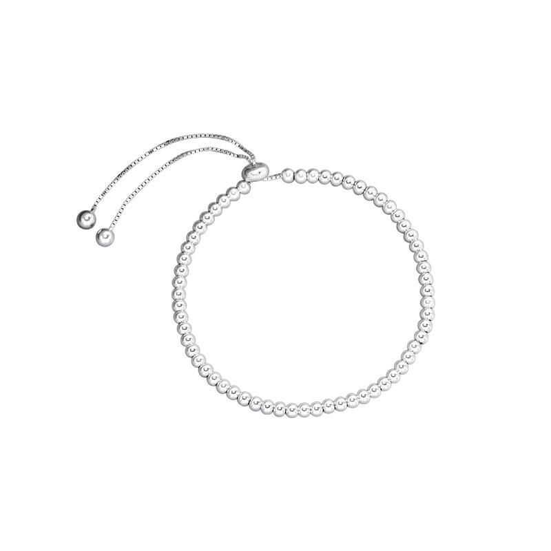 Pulseira Ajustável de Contas Redondas Brilhantes, Simples, Moderna, Personalizada, Versátil, Leve