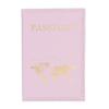 Passport Cover Plain Skin PU Passport Cover World Pattern Protection Cover Credit Card Holder ID Card Wallet