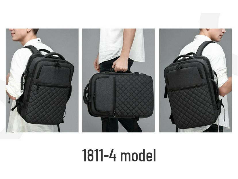 Men's Expandable Oxford Cloth Laptop Backpack - Large Capacity & Multifunctional for Business Travel