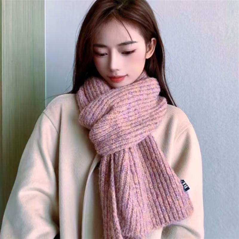 New Style Wool Knitted Scarf for Women Winter New Ins Korean Fashion Versatile Warm Scarf Skin Friendly and Soft