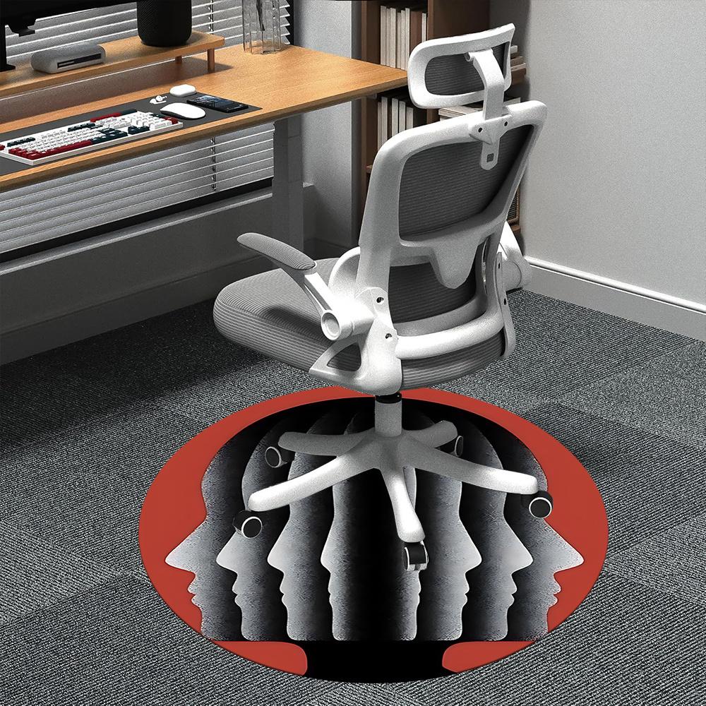 

1pc Faces Heads Office Round Area Rug, Indoor Mat Suitable ForOffice, Under Office Chairs Bedroom Living Room Home Decor, Room Deco 053 80cm by 80cm