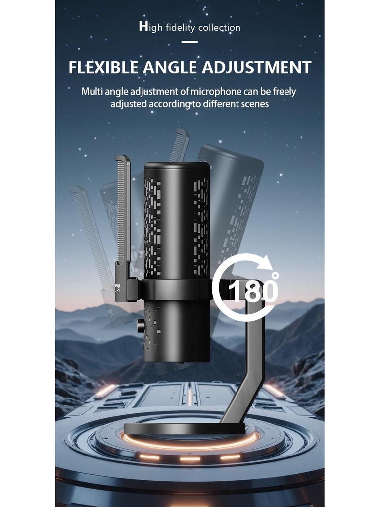 Cross-Border Extreme RGB USB Microphone for Live Streaming and Gaming