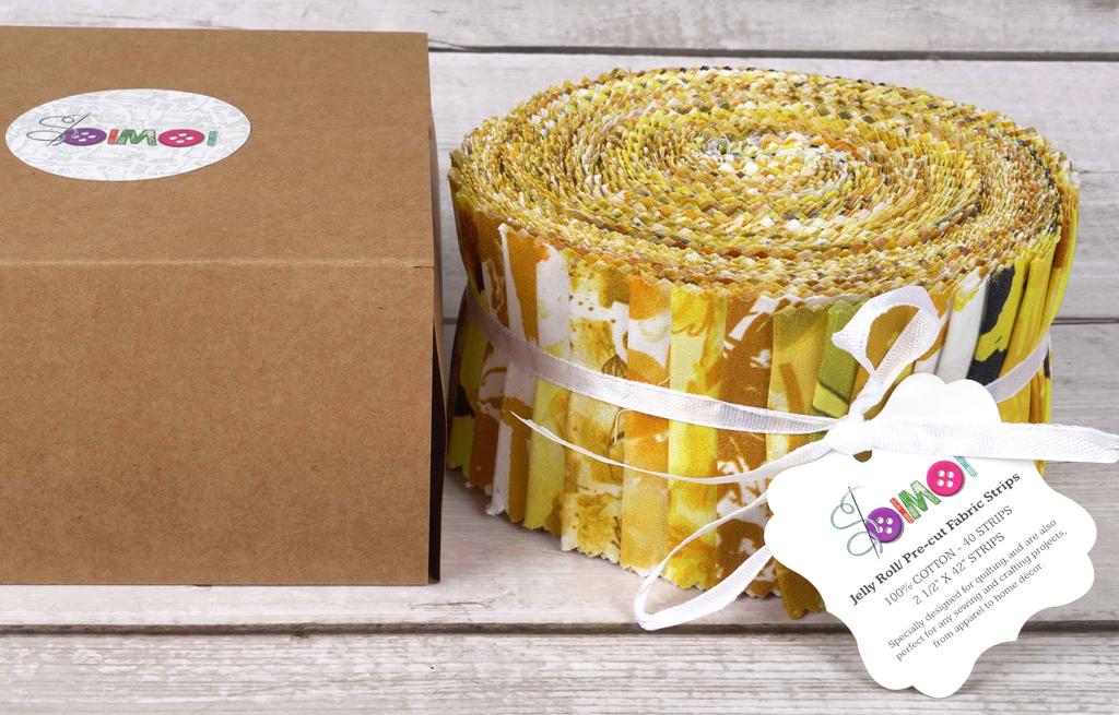 Soimoi 40Pcs Floral Artistic Print Cotton Precut Fabrics For Quilting Craft Strips 2.5x42inches Jelly Roll -