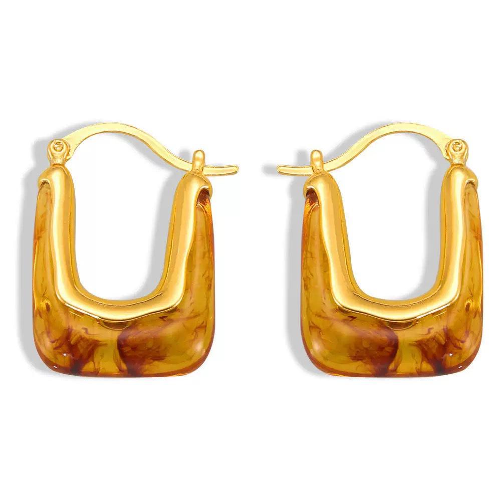 Hong Kong Style Retro U-Shaped Earrings: Elegant, Simple Design, Fashionable Light Luxury for Women