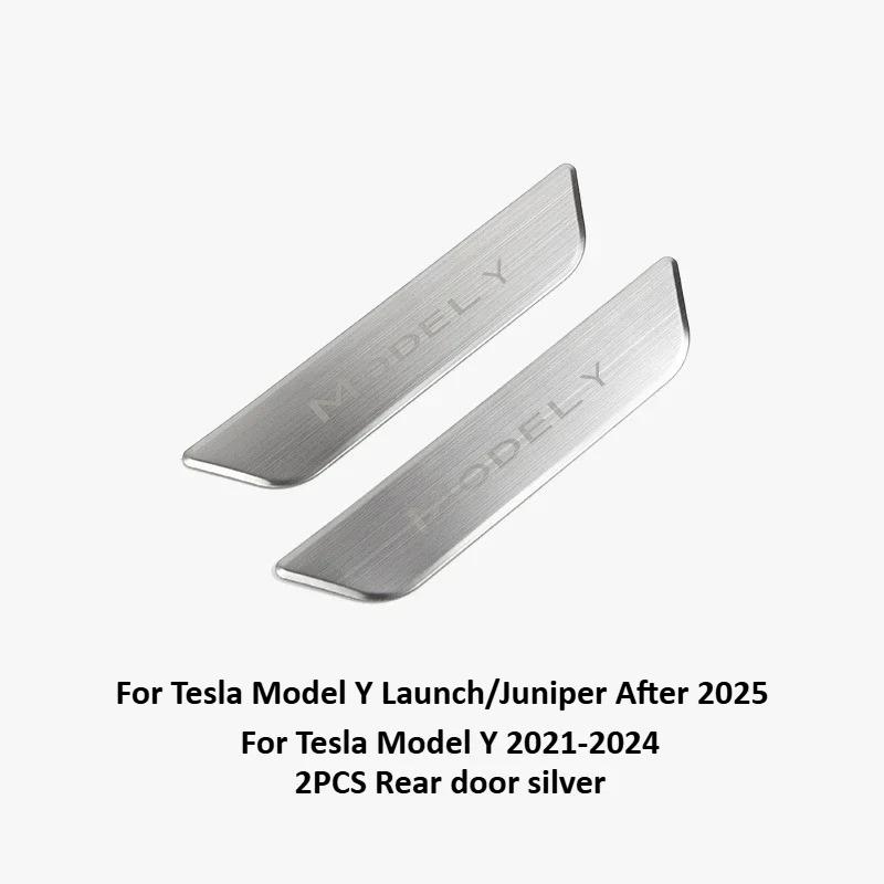 Stainless Steel Door Welcome Pedals for Tesla Model Y Juniper Model 3 2025+ Sill Protector Bars Cover Interior Car Accessories
