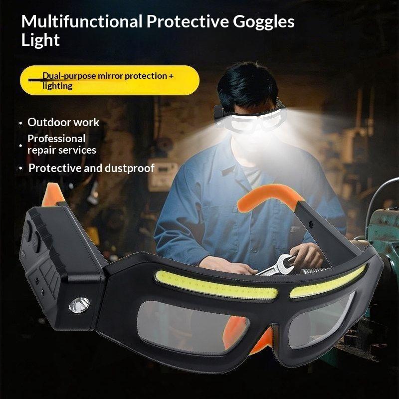 New Multifunctional Glasses Light With Type-C Charging, Warning Headlamp, Compact And Portable, Touch-Sensitive Headlamp