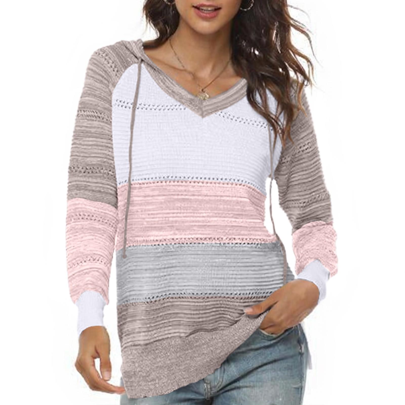 

Женский вязаный пуловер с V-образным вырезом на молнии и длинными рукавами XL розовый