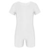 Kinder Jungen Mädchen Kurzarm Einfarbig Dehnbar Ballett Tanz Gymnastik Trikot Overall Unitard