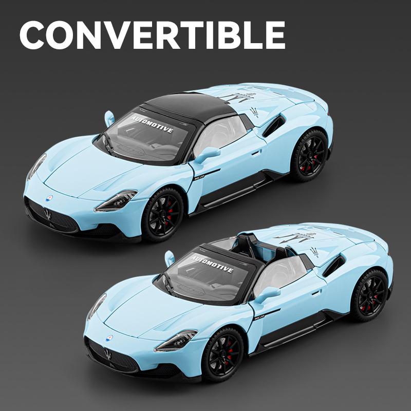 1/24 Maserati MC20 Convertible Sports Car Alloy Diecast Model Car Sound & Light Pull Back Collectibles Hobby Decoration Birthday