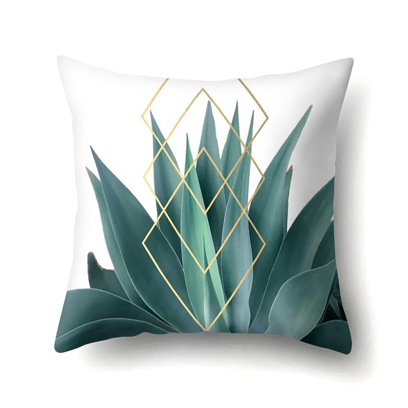Polyester Pillowcase Nordic Plant Ins Style Flower Print Peach Leather Velvet Pillowcase