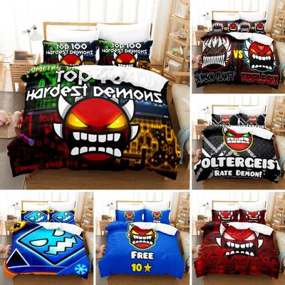 3D Geprint Geometry Dash Beddengoed Set Kussensloop Spel Dekbedovertrek Dubbel Twin Volledig Queen King Volwassenen Kinderen Beddengoed Dekbedovertrek