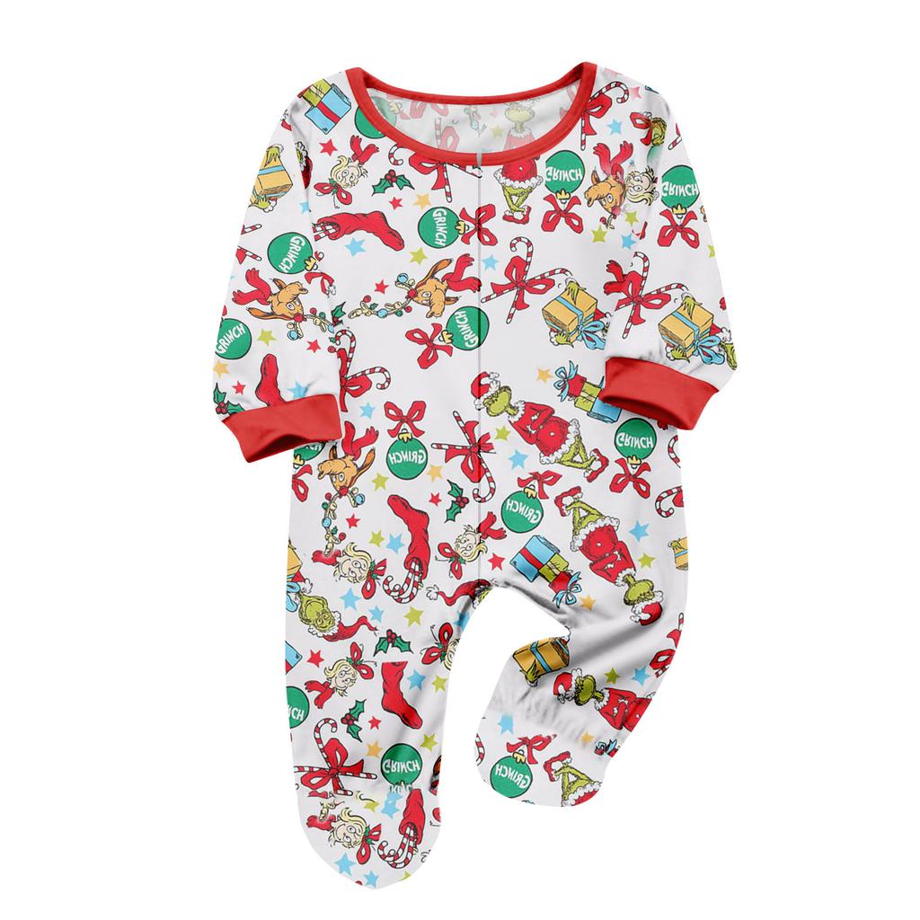 Zestaw piżamowy dla rodziny z nadrukiem świątecznym, ubrania domowe, zestaw rodzinny z długim rękawem, topem i spodniami