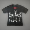 Koszulka z grafiką Dobermana Death Row Records Czarna z efektem Acid Wash Mała -619 Koszulka Unisex