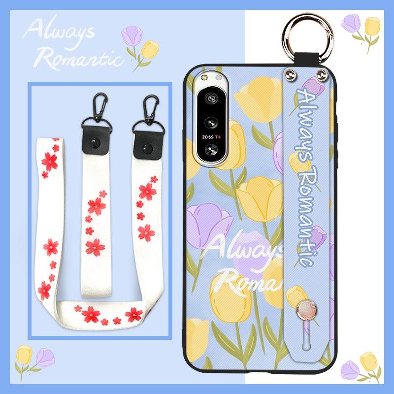 Protective Phone Holder Phone Case For Sony Xperia5 IV Kickstand Dirt-resistant Lanyard Back Cover Waterproof Soft Case