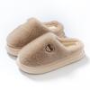 Plush cotton slippers women's autumn and winter fashion belt buckle home non-slip super warm can not lose hair thick bottom plush slippers