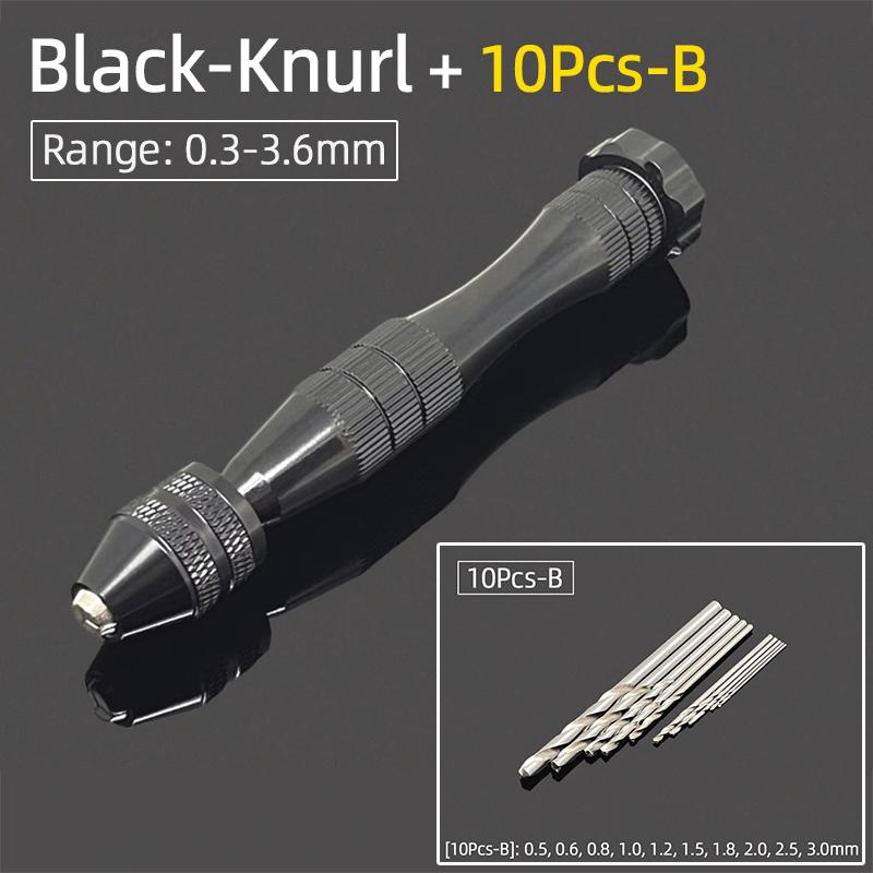 Mini Micro aluminiowa wiertarka ręczna 0.3-3.6mm z uchwytem bezkluczowym wiertła kręte HSS do biżuterii rzemieślniczej ręczne wiercenie narzędzia obrotowe