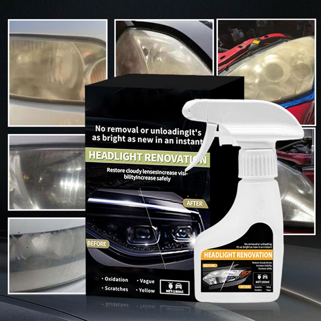 180ml Automotive Headlamp Restoration Fluids,Oxidized Kit Headlamp Scratch Remover Repair Cleaner Remove Oxidation Polish Liquid