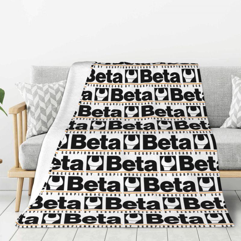 Custom Betas Motorcycles Racing Logo Blankets Warm Flannel Throw Blanket for Bedding Couch Quilt