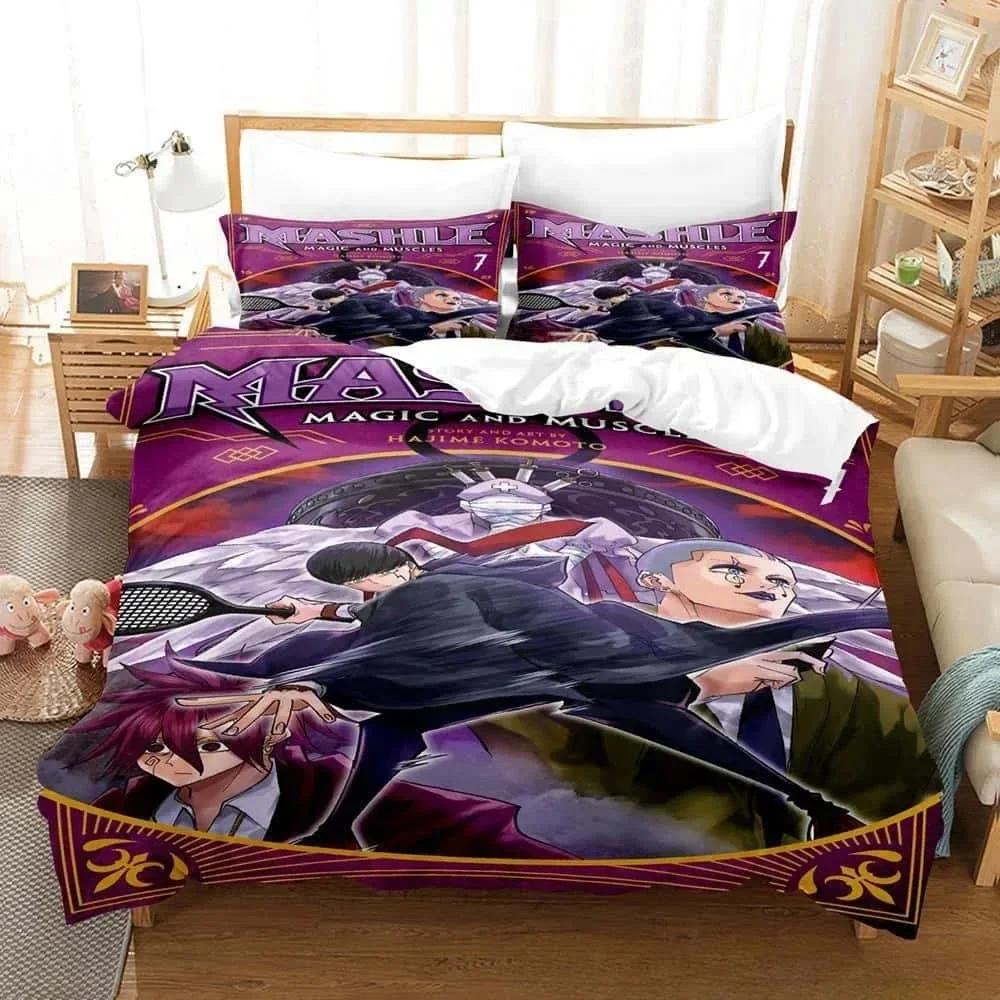 3D tisk Anime Mashle Kouzla a svaly Povlečení Jednolůžko Twin Plné Královské Velikost Postele Dospělý Dítě Ložnice Povlak na přikrývku Sady