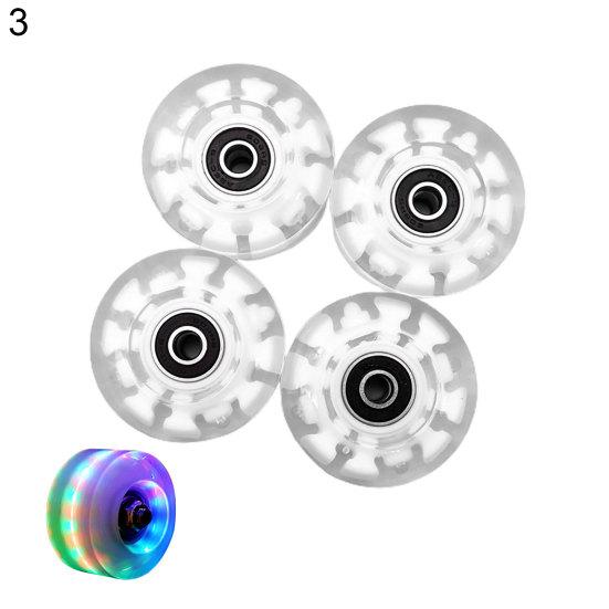 4Pcs Luminous Roller Skating Wheels Flashing Double Row Bearing Skates Accessory