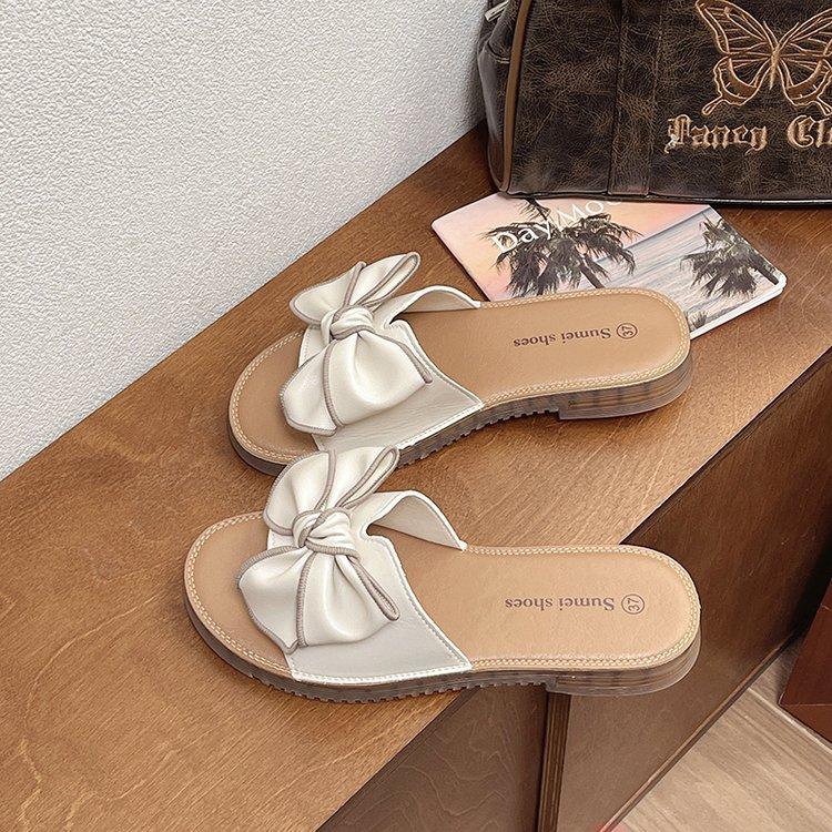 

Сандалии женские летние мягкая подошва плоский каблук фея ветер бант женская обувь пляж путешествия отпуск одежда интернет знаменитости мягкие кожаные сандалии 40