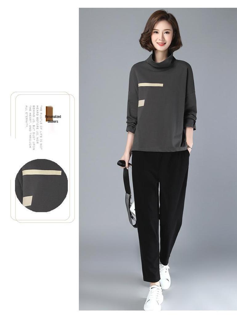 2024 Women's High Neck Fleece Sweatshirt - Versatile Spring/Autumn Loose Top