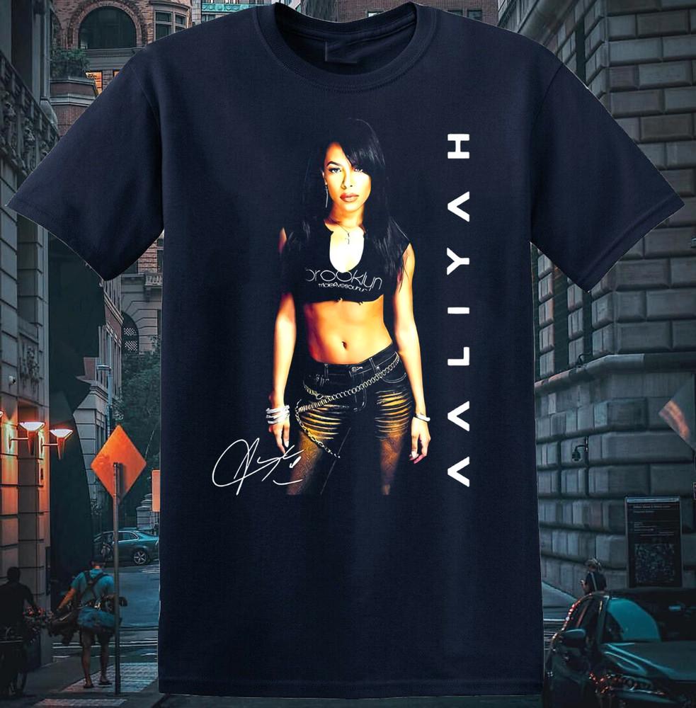 

SALE Singer Aaliyah Tee Hip Hop T shirt Black Singned All Size S-345XL- Unisex T-Shirt XXXXL