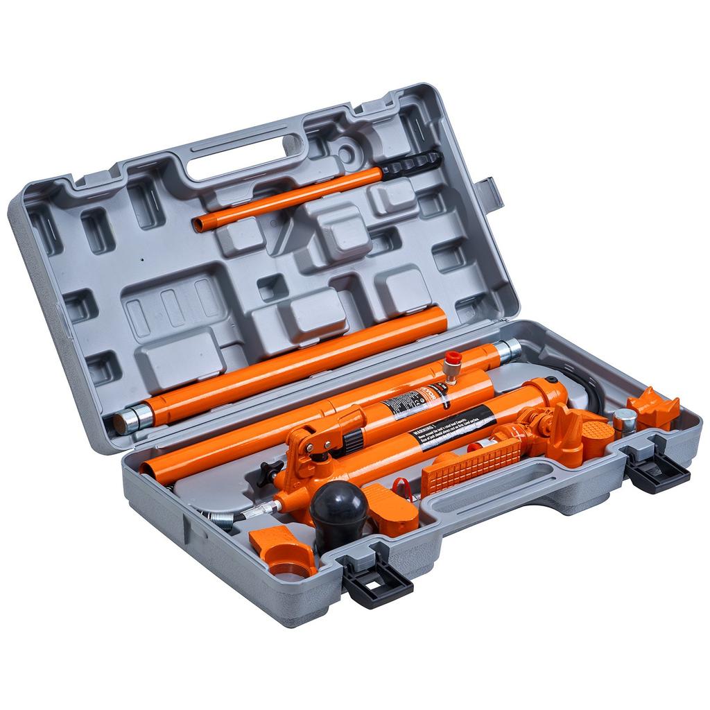 VEVOR 10 Ton Porta Power Kit, Portable Hydraulic Jack with 4.6 ft/1.4 m Oil Hose, Auto Body Frame Repair Kit with Storage Case for Car Repair, Truck