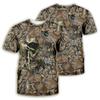 Summer Round Neck Animal & Camouflage Graphic 3D Print Top Fashionable Casual Short Sleeved Men's T-shirts