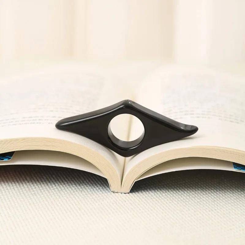 1PCS Soporte para Libros de Pulgar Acrílico Prensa Marcapáginas Prensa Libro Asistente de Lectura Disponible en Múltiples Colores Ayuda para la Lectura negro