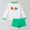 2025 New Cartoon Print Boys' Swimwear: Long-Sleeved, Split Short-Sleeved Swimsuits for Kids