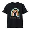 Choose Joy Womens Cute Rainbow T Shirt Inspiration Black Medium Vintage Washed Homme Slightly Casual Breathable Unisex