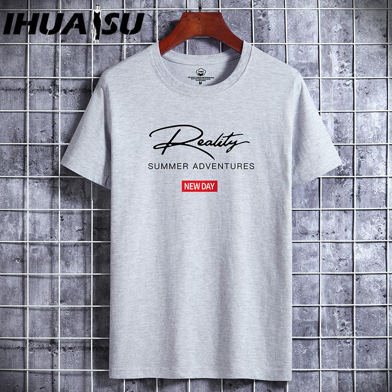 IHUASU Cotton Short Sleeve T-shirt Men's Fashion Loose Half Sleeve Shirt Printed Compassionate Shirt