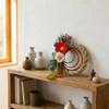 Hideshime Shimenawa (New Year's Decoration) Stylish Modern Wreath (Camellia) Natural MD-33A