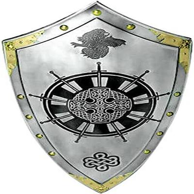 Medieval King Arthur Round Table Templar Knight Shield Silver