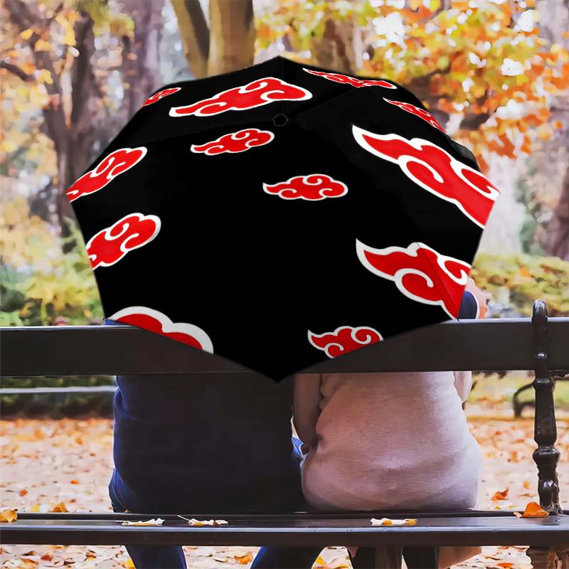 1 PC Automatic Folding Umbrella - Naruto Pattern Portable Foldable Design With 8 Ribs Christmas Birthday Gifts
