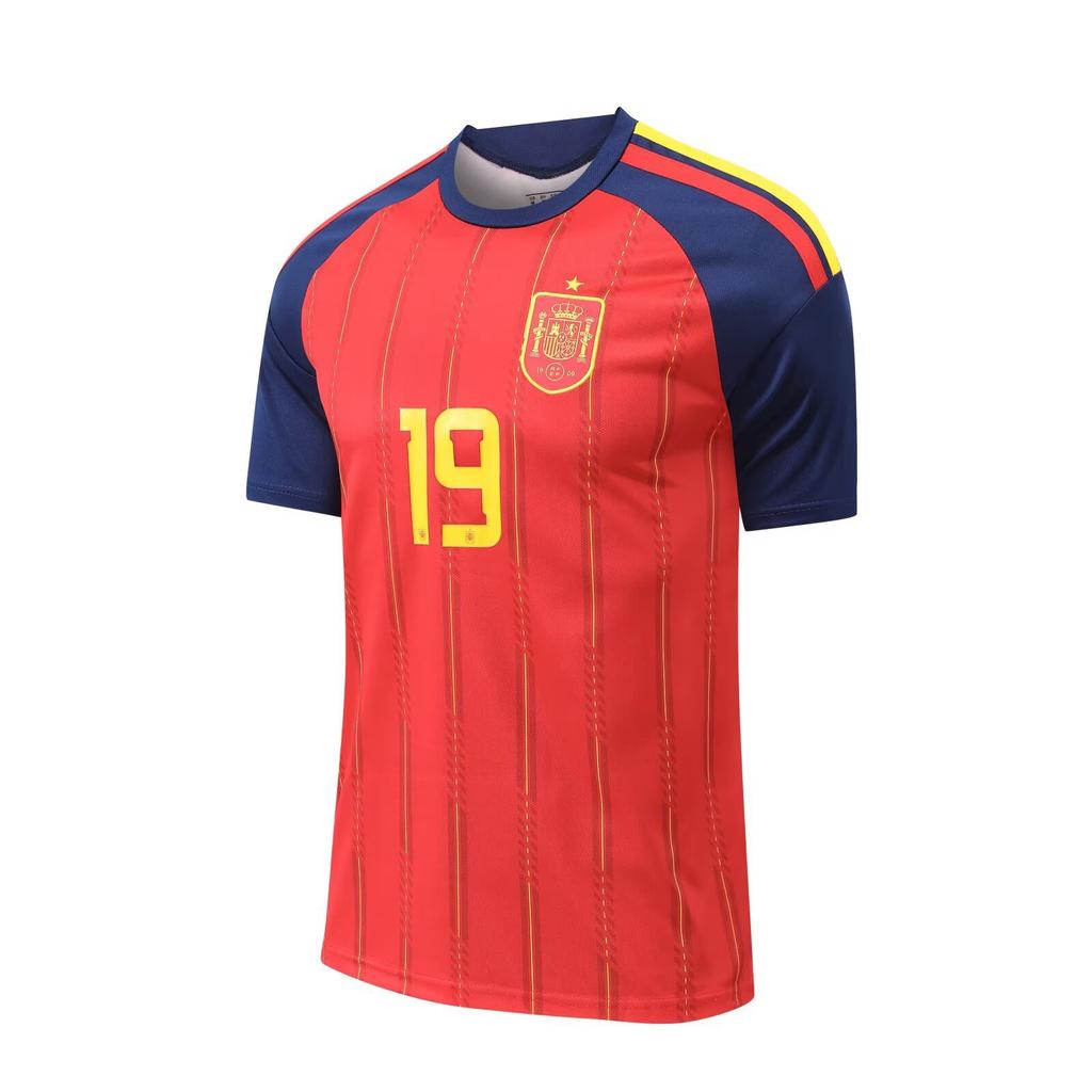 26-27 Single Top Spain Home No. 19 Short-sleeved Top S-3XL