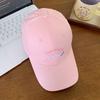 Cute kitten embroidered baseball cap women's spring summer big head circumference wide brim showing face small peaked cap versatile hat